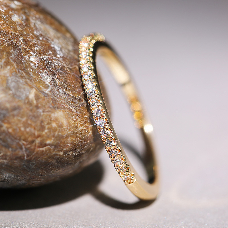 Trendy Rose Gold Silver Color Round Fashion Ring for Women