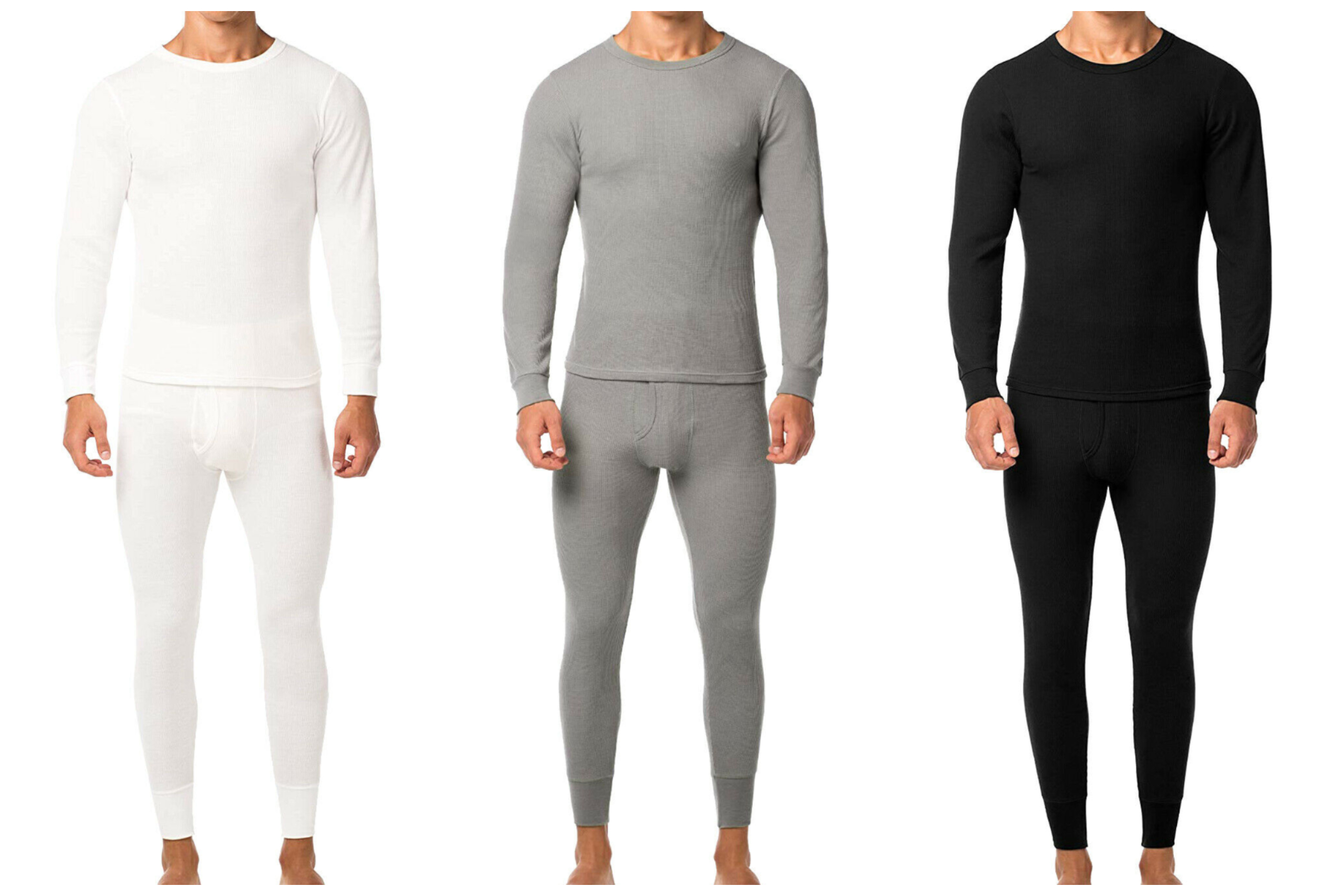 2 Sets: Men's Premium Waffle Knit Thermal Set