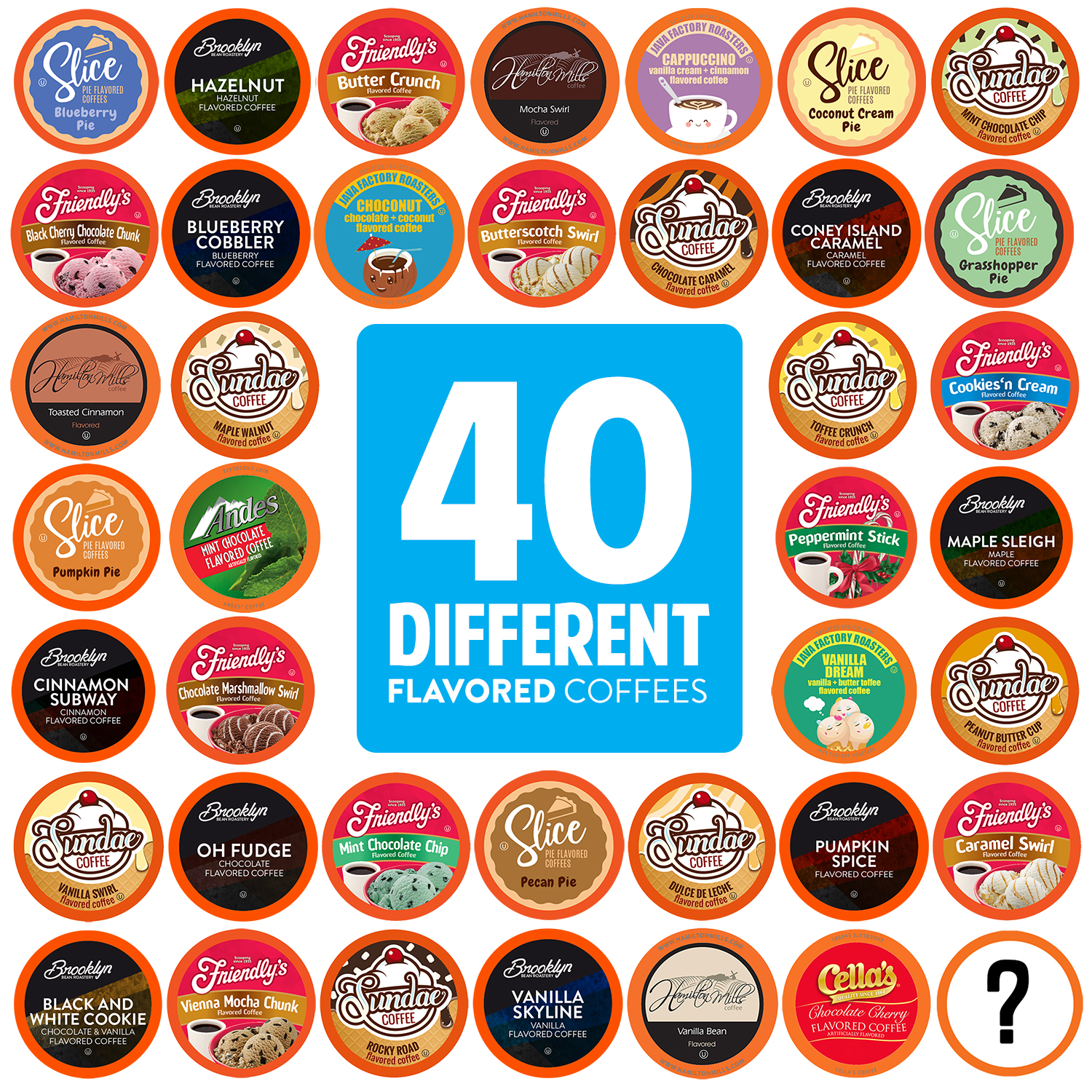 Two Rivers FLAVORED Coffee Pods for Keurig Brewer, Variety Pack, 40 Count