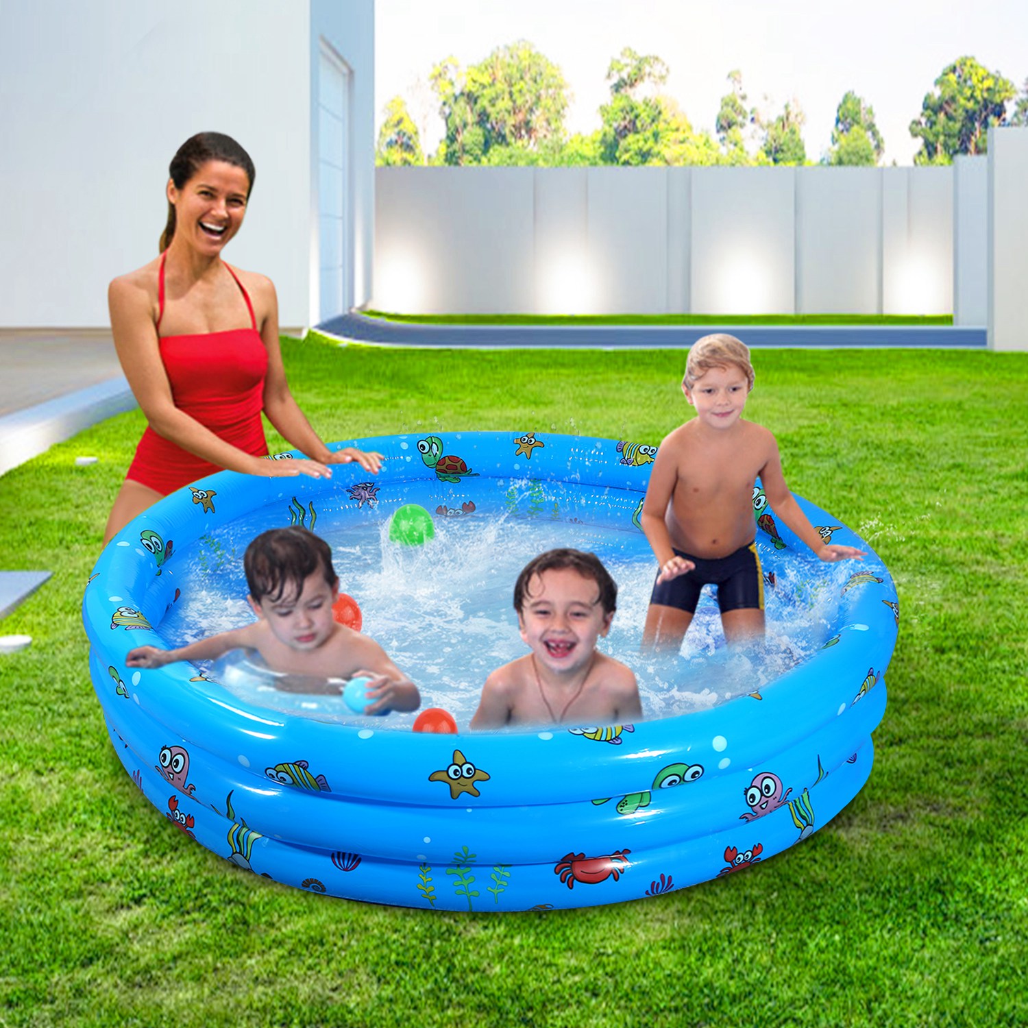 51x13” Inflatable Swimming Pool Blow Up Family Pool