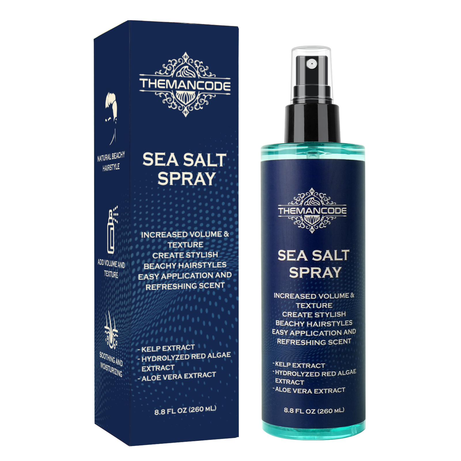 Men's Sea Salt Spray Enhances Hair Texture Suitable for All Hair Types 8.8 FL OZ