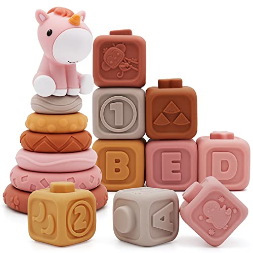 Nueplay Building & Blocks Stacking & Nesting Baby Toys with Horse Figure