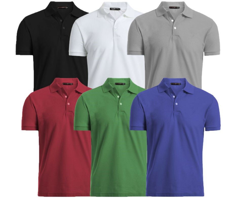 3-Pack Men's Assorted Solid Short-Sleeve Polo Shirts