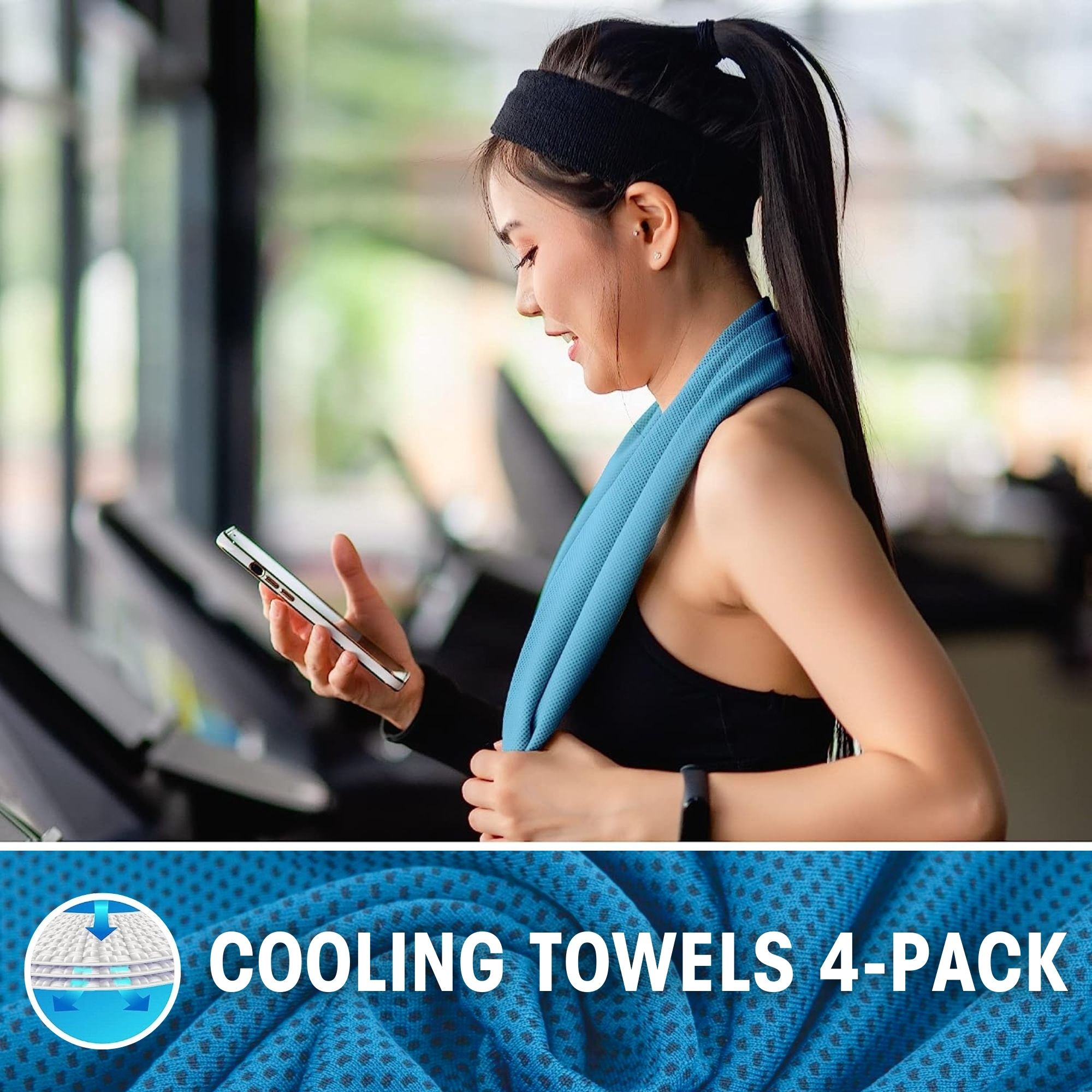 4-Pack: Evaporative Microfiber Cooling Towel