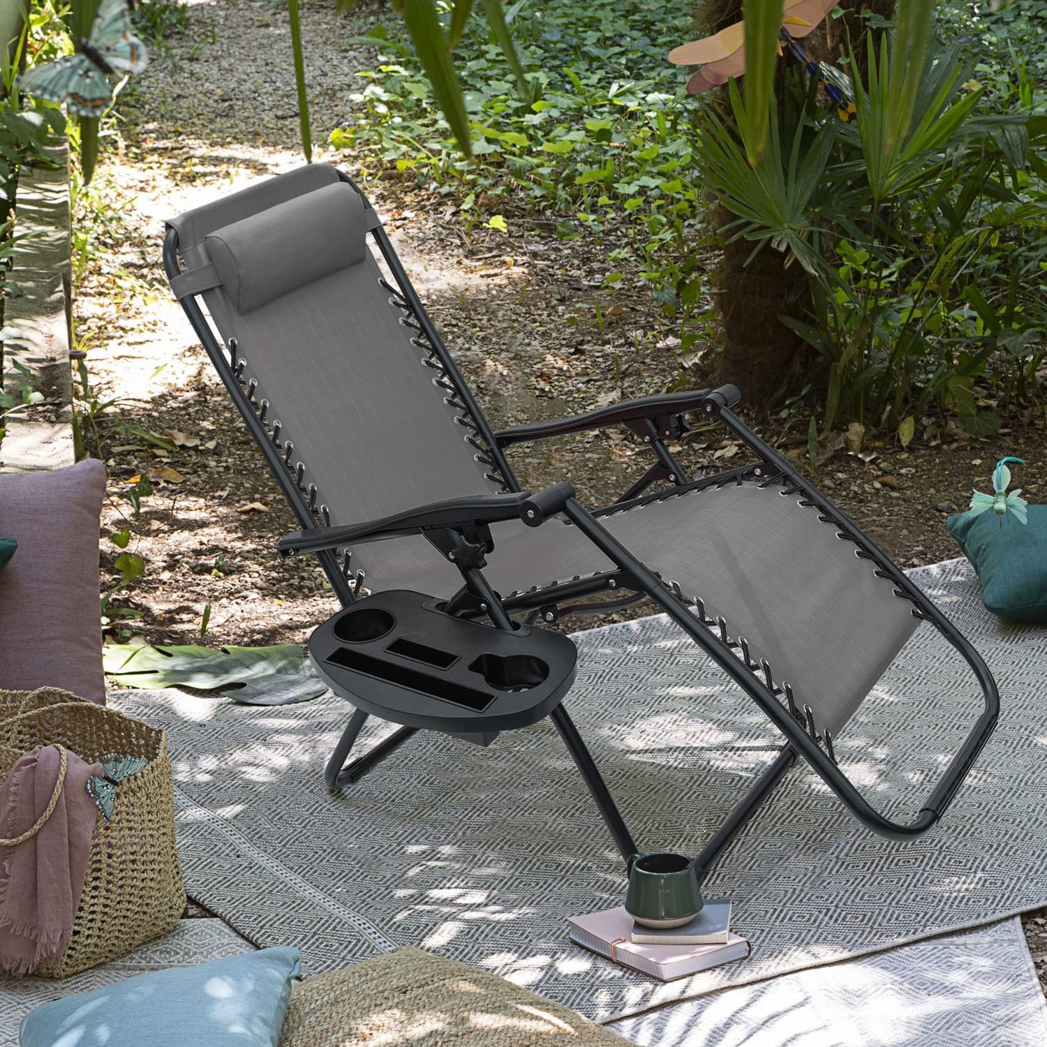 Trapper's Peak Zero Gravity Folding Chairs, 2 Pack, Grey