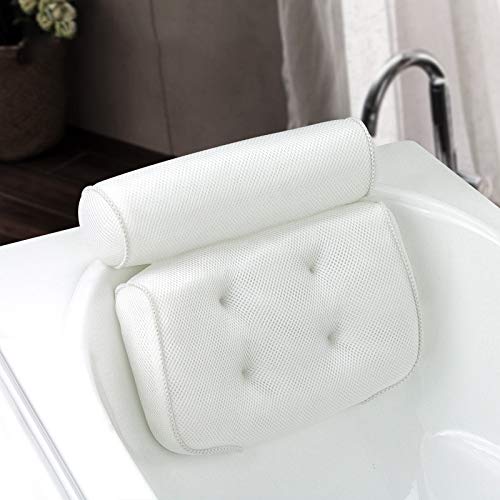 Bathtub Pillow Headrest Cushion with Non-Slip Suction Cups