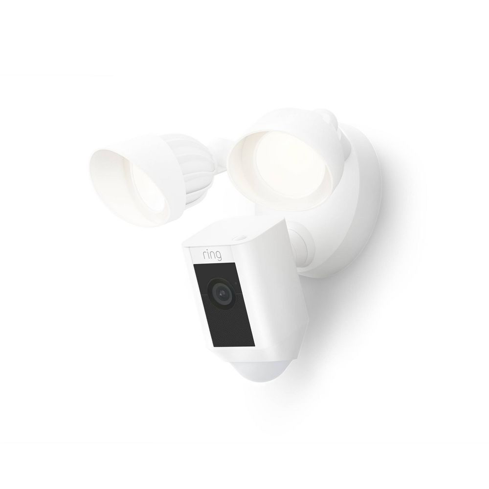Ring Floodlight Cam Wired Plus - Smart Security Video Camera with 2 Motion-Activated LED Floodlights, 2-Way Talk, Color Night Vision, White