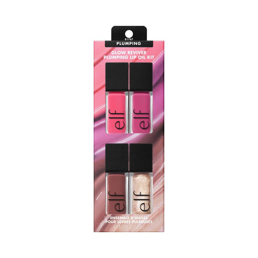 e.l.f. Glow Reviver Plumping Lip Oil Gift Set - 4pc - Open Box