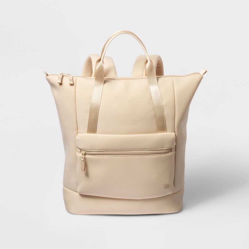 Faux Neoprene Tote Backpack