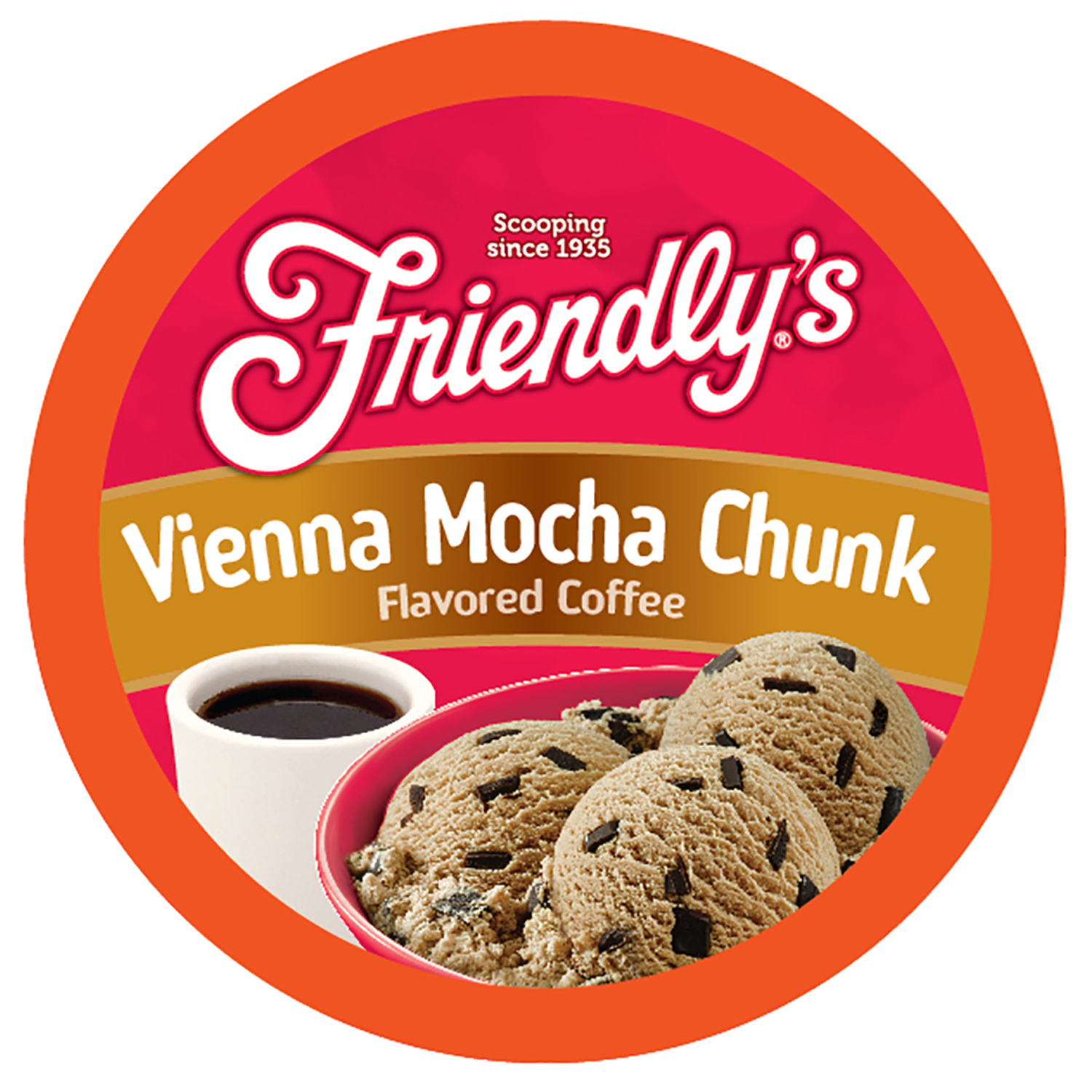 Friendly's Ice Cream Flavored Coffee Pods, Vienna Mocha Chunk, 40 Count