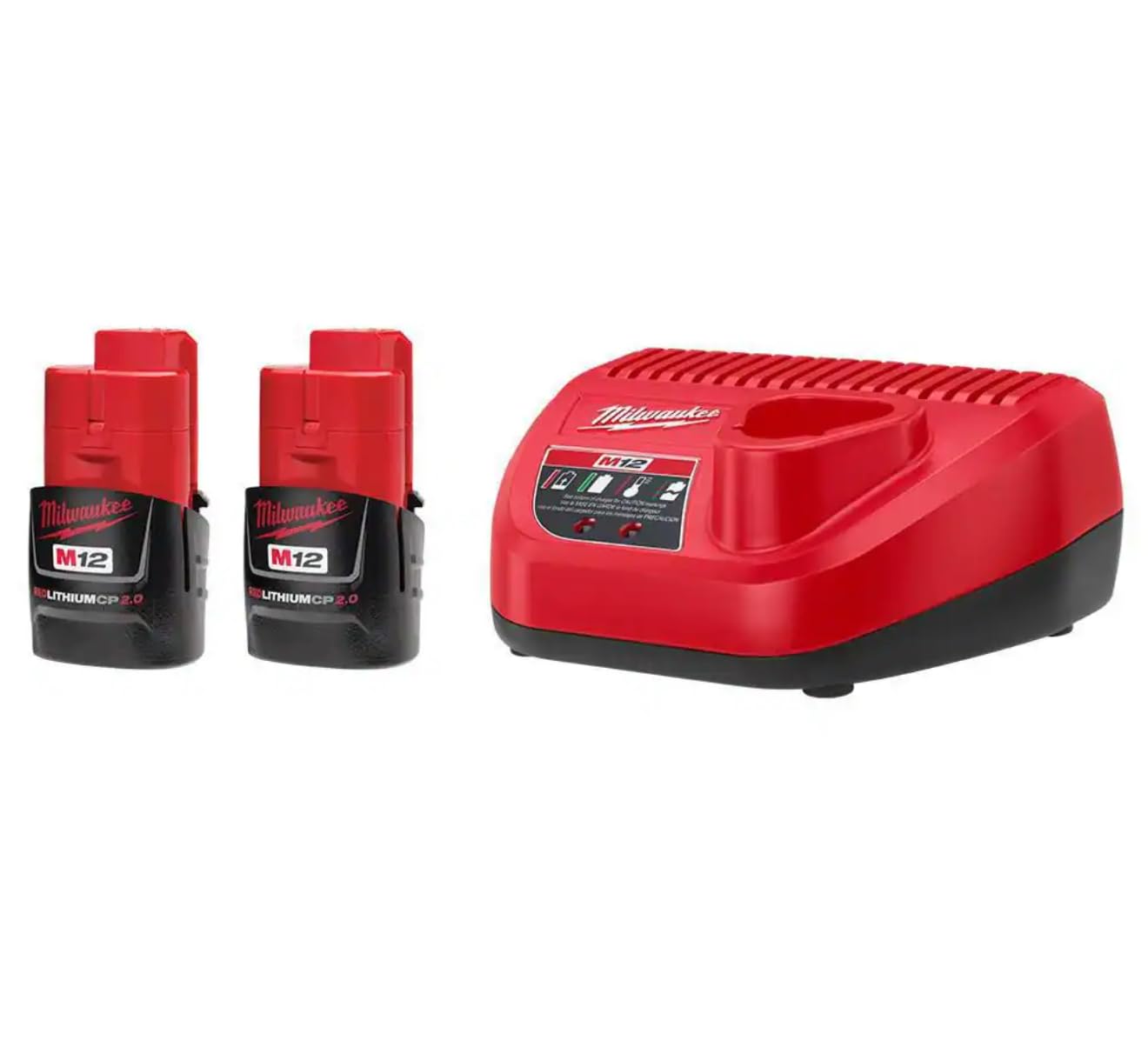 Milwaukee M12 12V Compact Battery 2-Pack Starter Kit with Charger