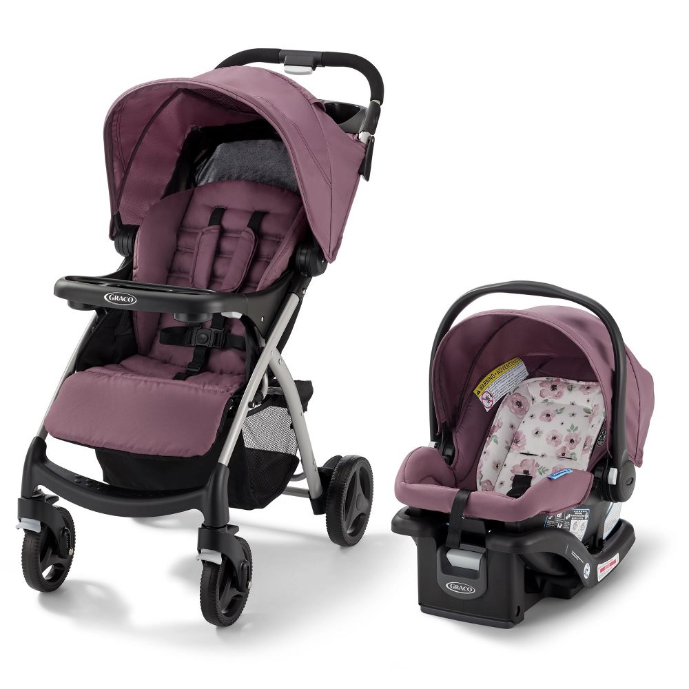 Graco Verb Click Connect Travel System with SnugRide Infant Car Seat - Pink