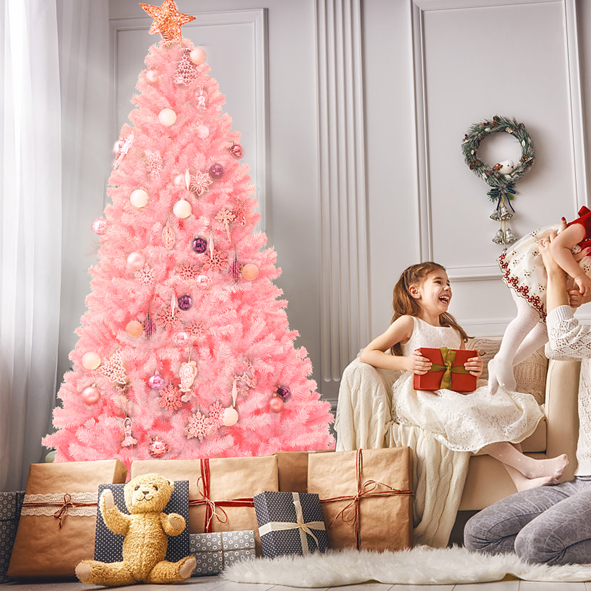 Costway 7.5Ft Hinged Artificial Christmas Tree