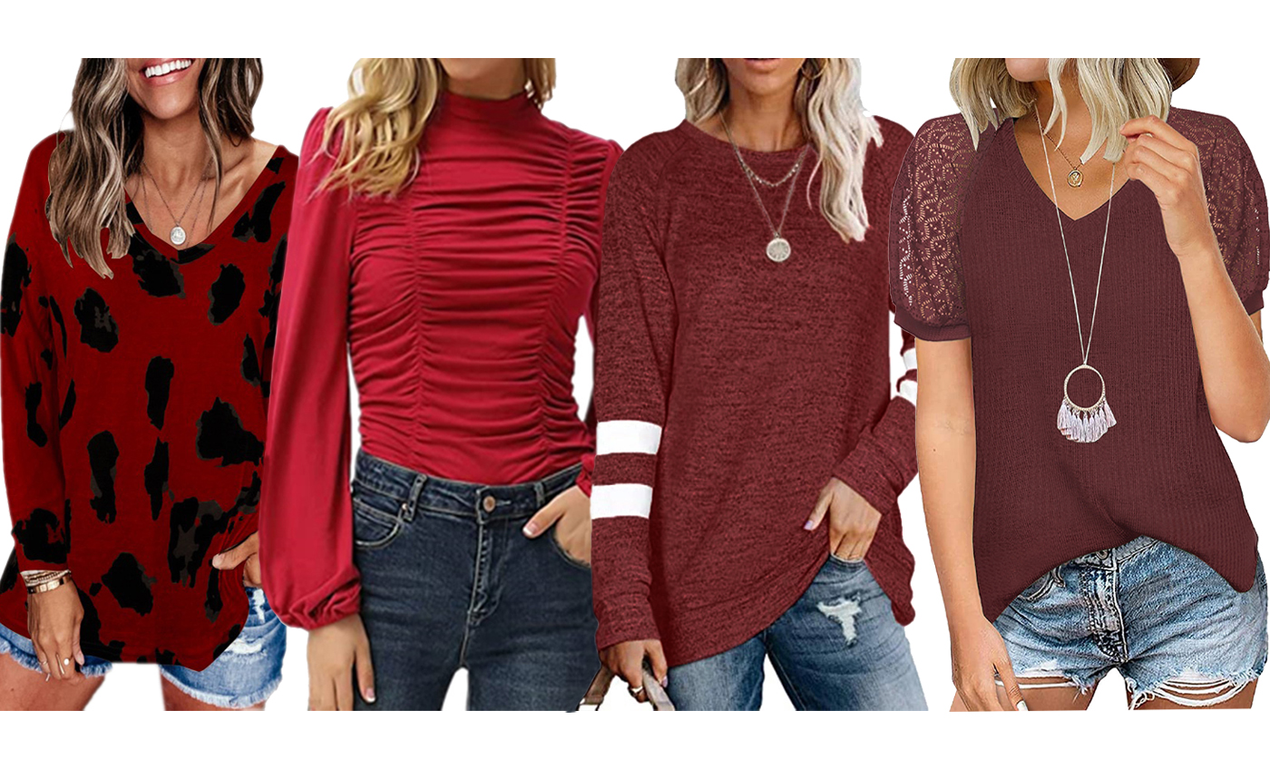 Women's Valentines Day Red Casual Shirts & Tees
