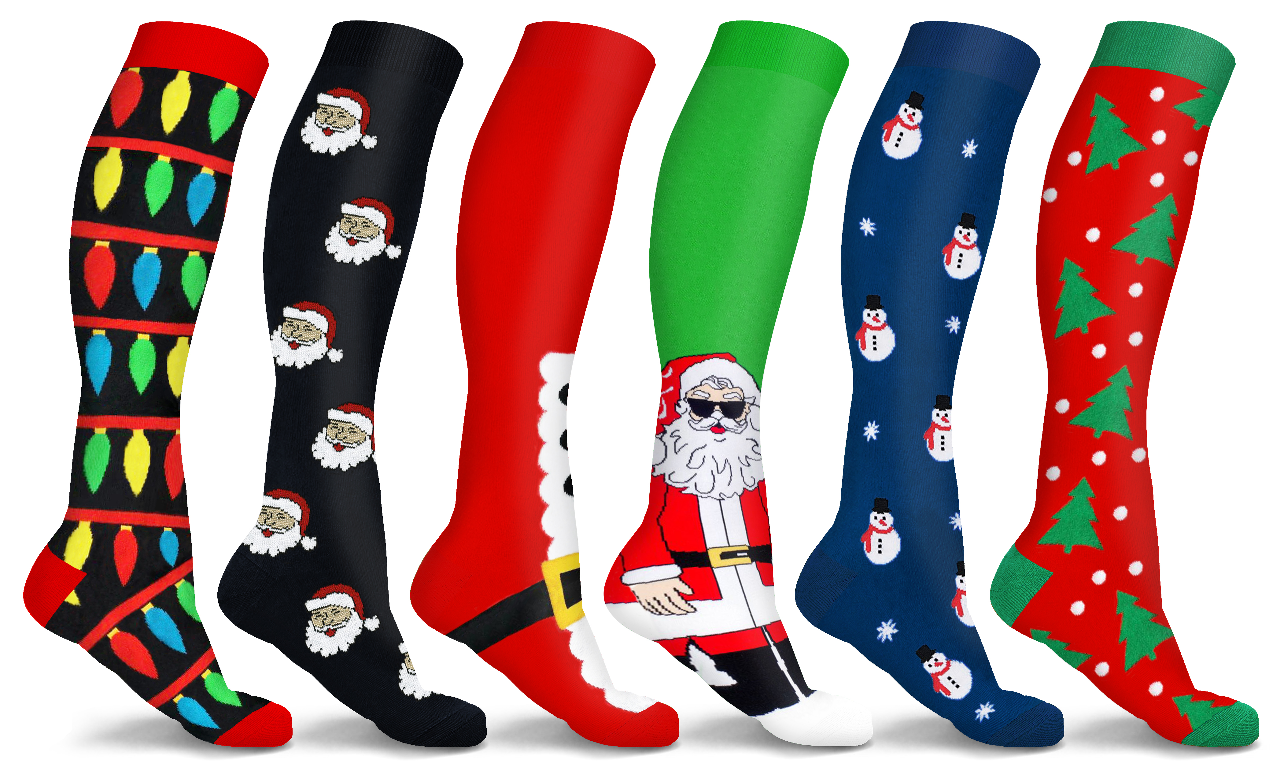 3 Pack: DCF Holiday Knee-High Compression Socks
