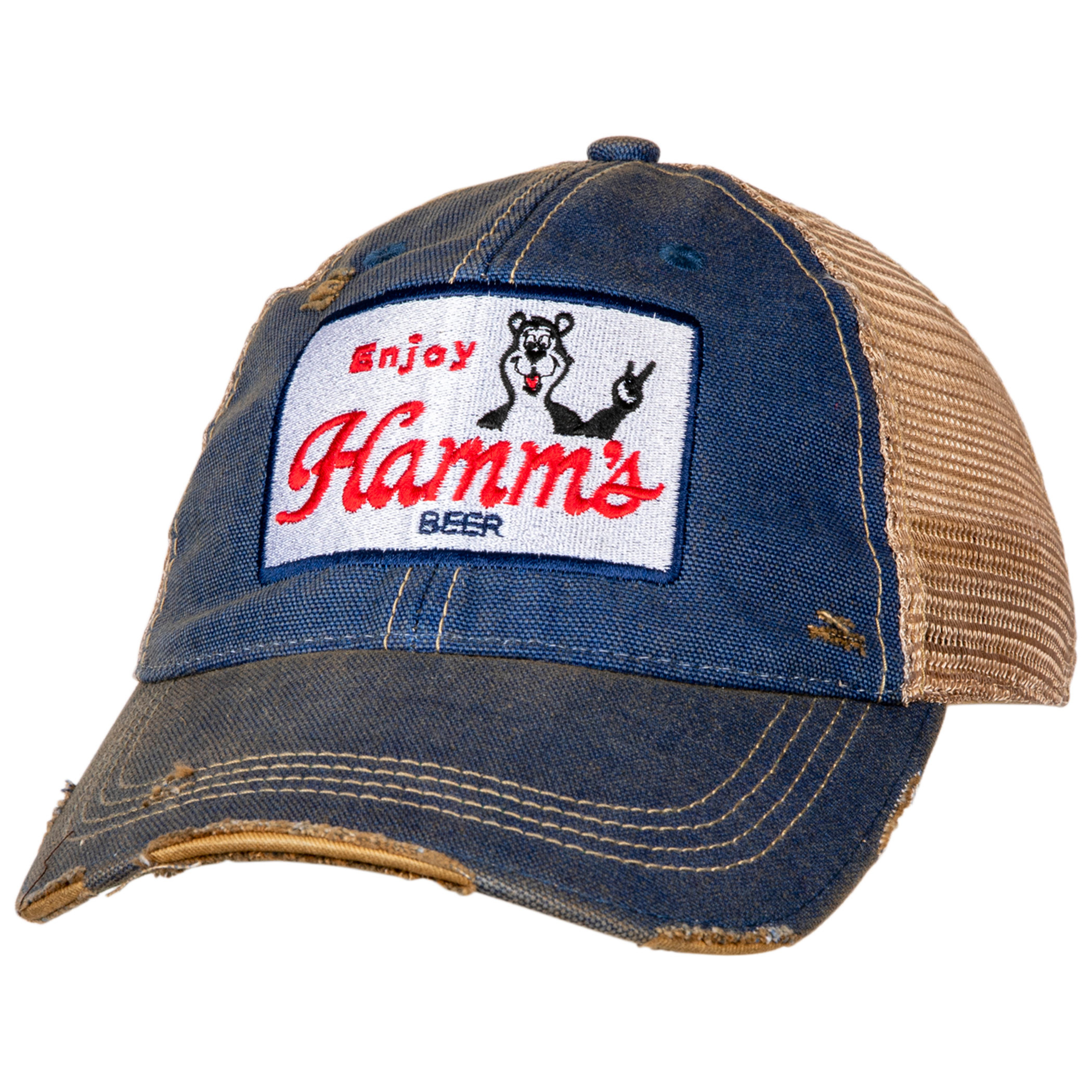 Hamm's Bear Vintage Mesh Trucker Snapback Hat