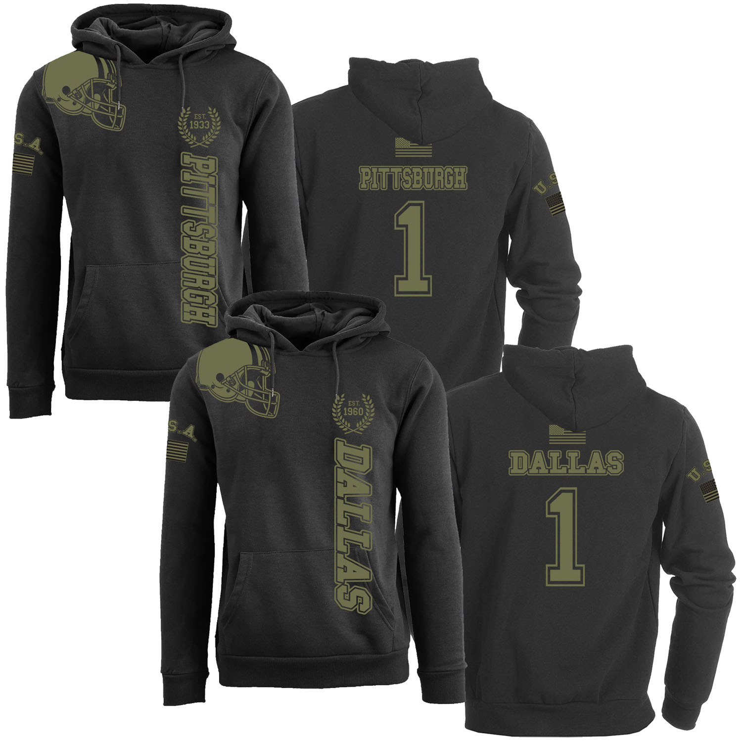 Men's Football Salute Pull Over Hoodie