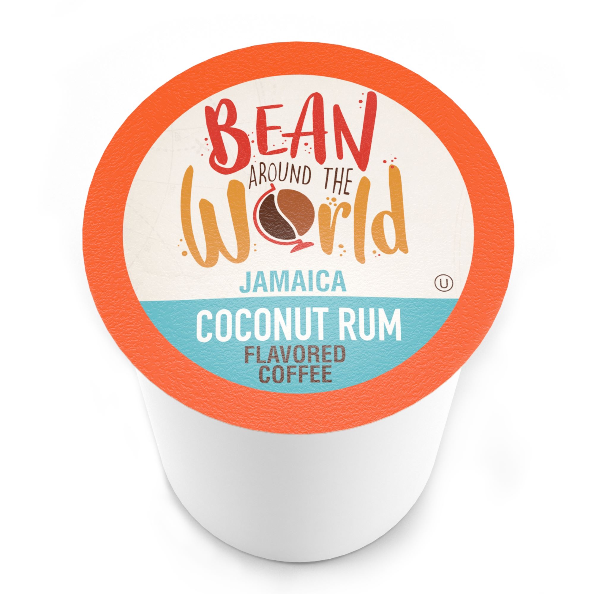Bean Around The World Coconut Rum Flavored Coffee Pods,Keurig compatible, 40 CT