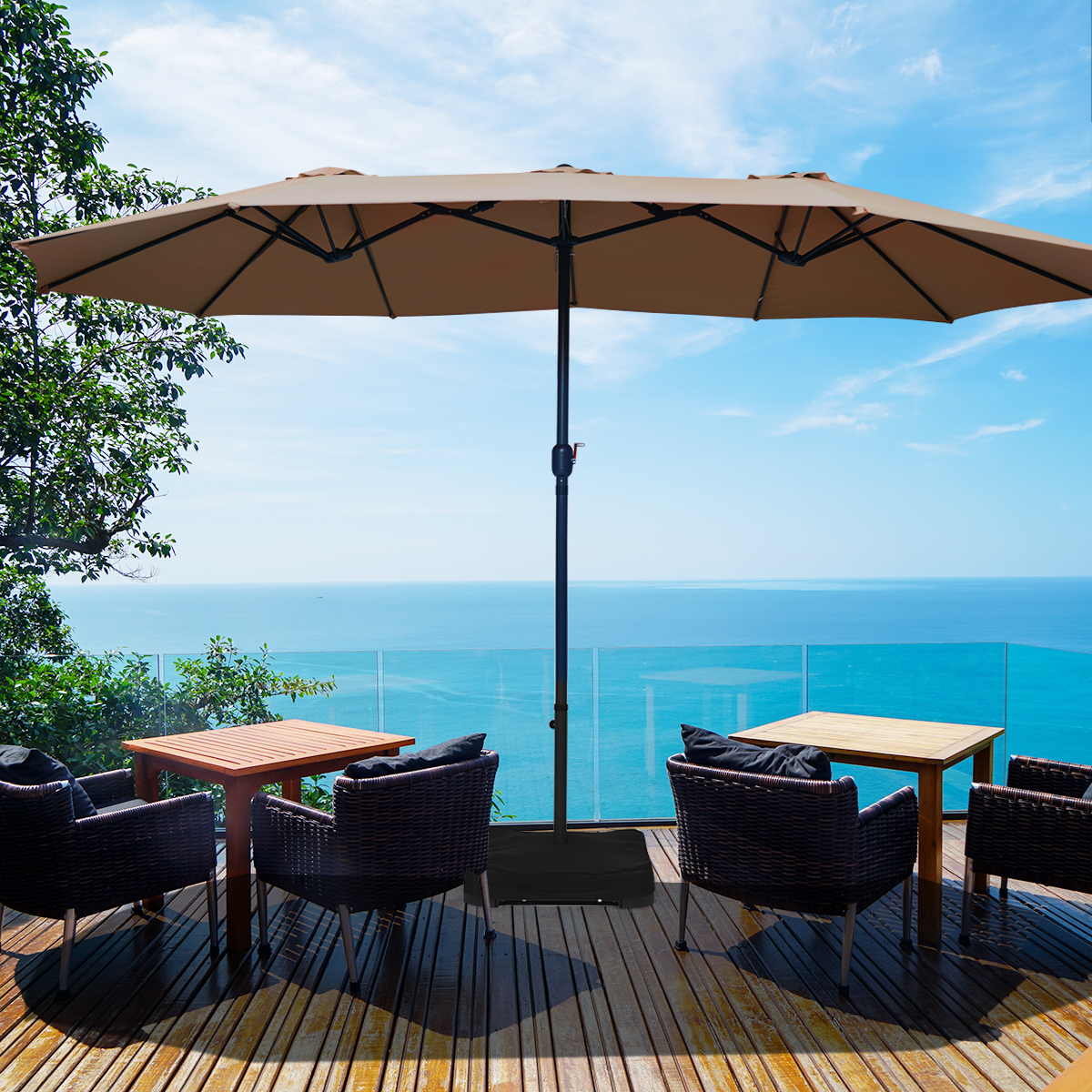 14 double sided twin patio umbrella Kingdom Double-sided Patio with Base Navy Blue PURPLE LEAF has been dedicated to delivering high Costway 15 Ft Patio Double
