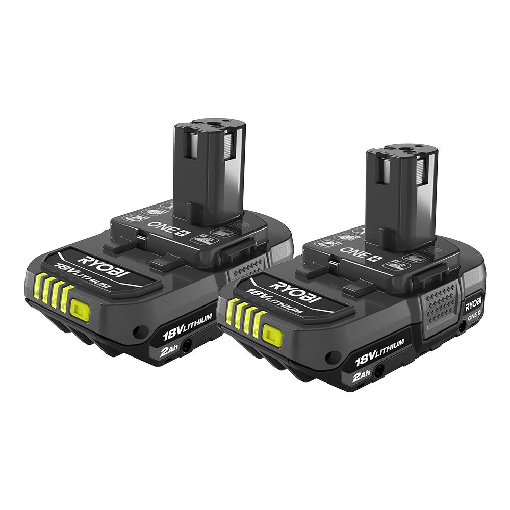RYOBI 18V Lithium-Ion 2.0 Ah Compact Battery (2-Pack)