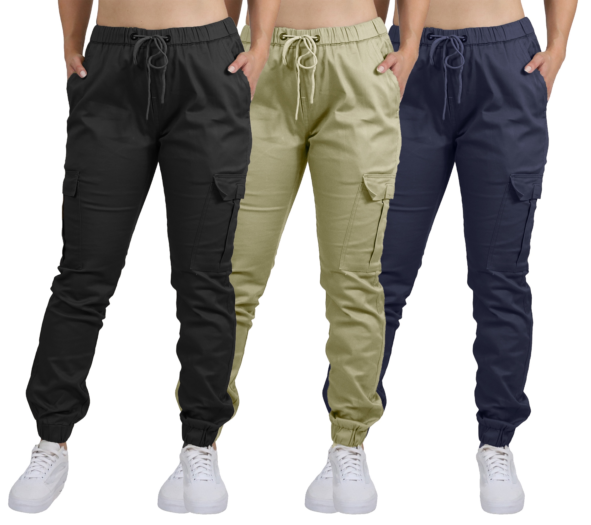 Women's Loose Fit Cotton Flex Stretch Cargo Jogger Pants (S-2XL)