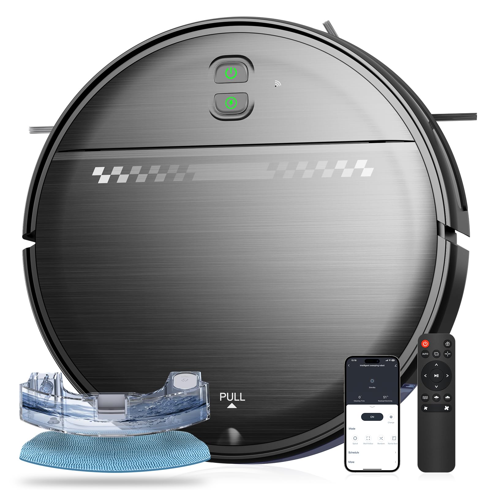 Robot Vacuum and Mop Combo, Robot Vacuum with Wi-Fi/APP, Self-Charging Vacuum