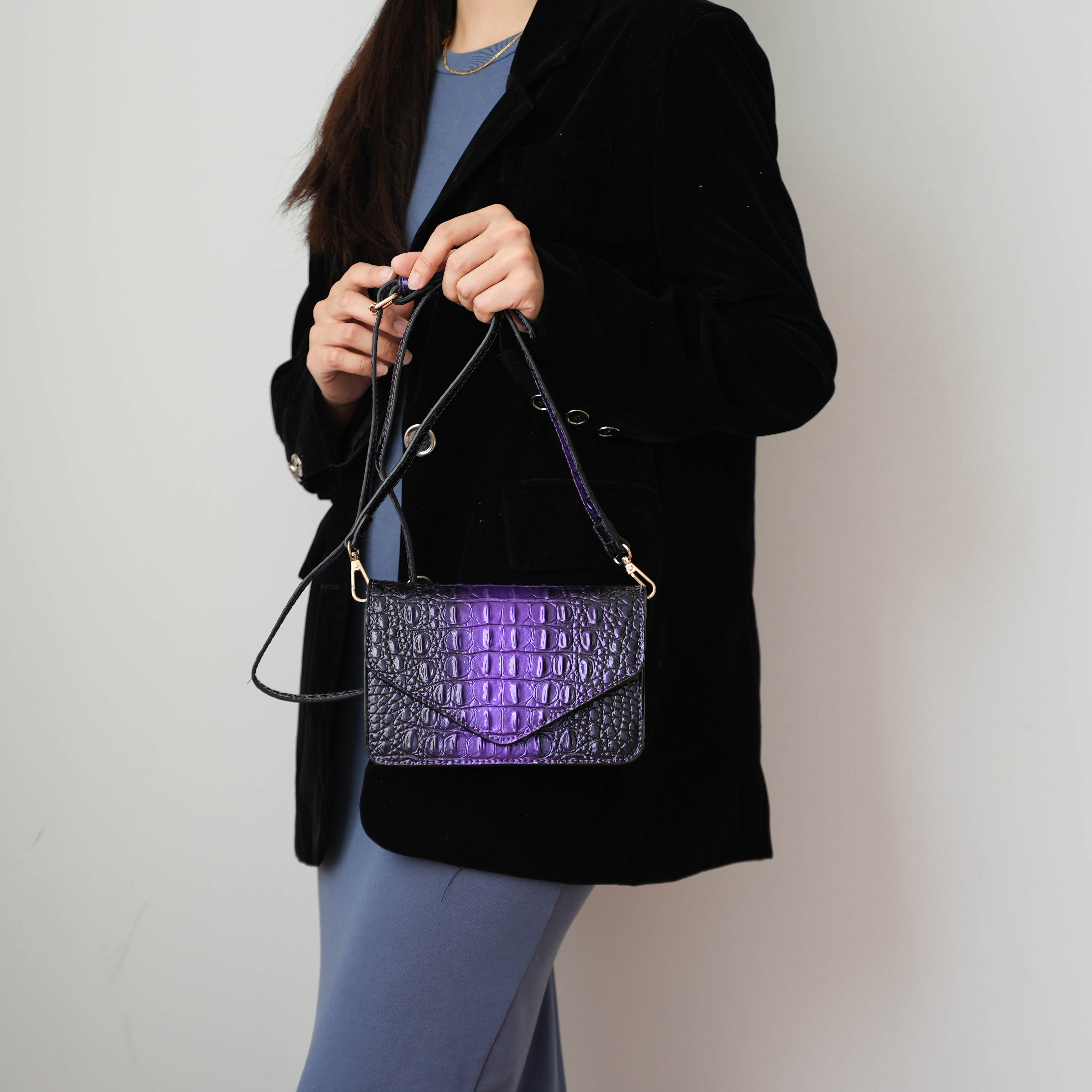 MKF Collection Vanta Croc-Embossed Saddle Bag by Mia K