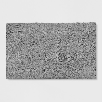 2'6"x3'10" Washable Plush Shag Accent Rug Gray - Room Essentials - Open Box