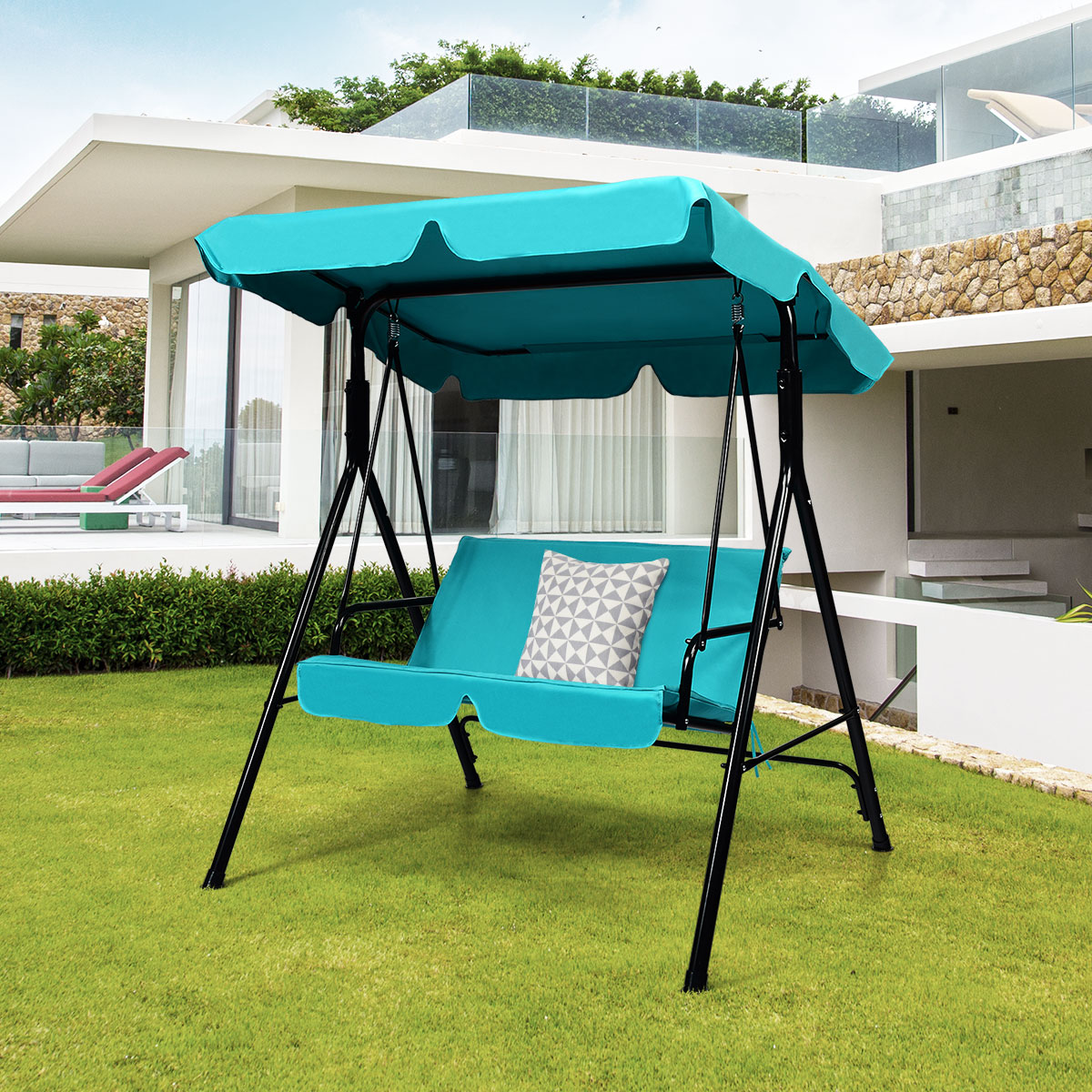 2 Person Loveseat Canopy Swing Glider