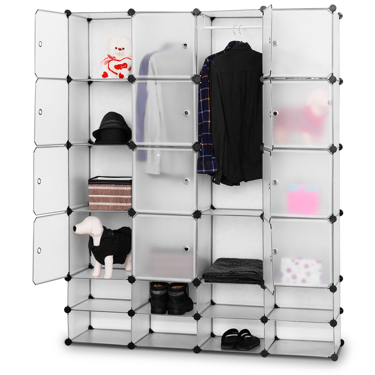 DIY 16+8 Cube Portable Clothes Wardrobe Cabinet Closet Storage