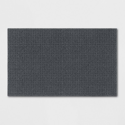 2'6"x3'10" Washable Solid Machine Tufted Accent Rug Gray - Threshold