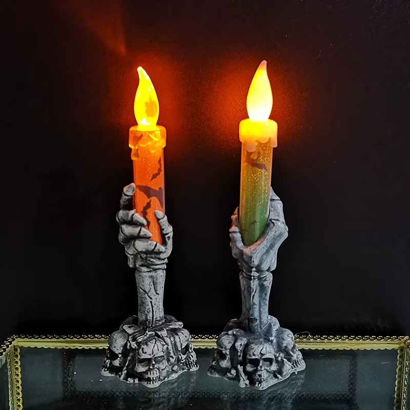 Halloween Skeletons Ghost Party Candles Spooky Home Decor