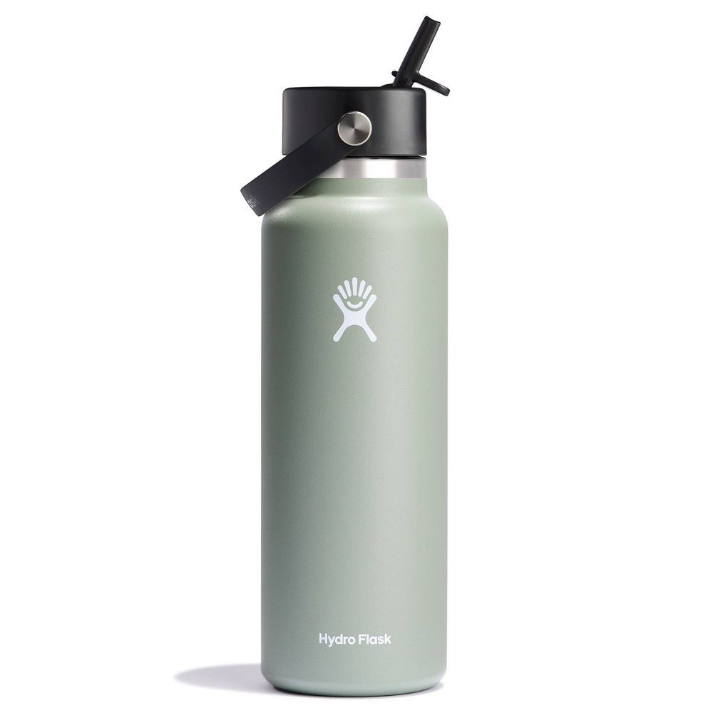 Hydro Flask 40oz Wide Mouth Flex Straw Bottle - Agave: Double-Wall BPA-Free