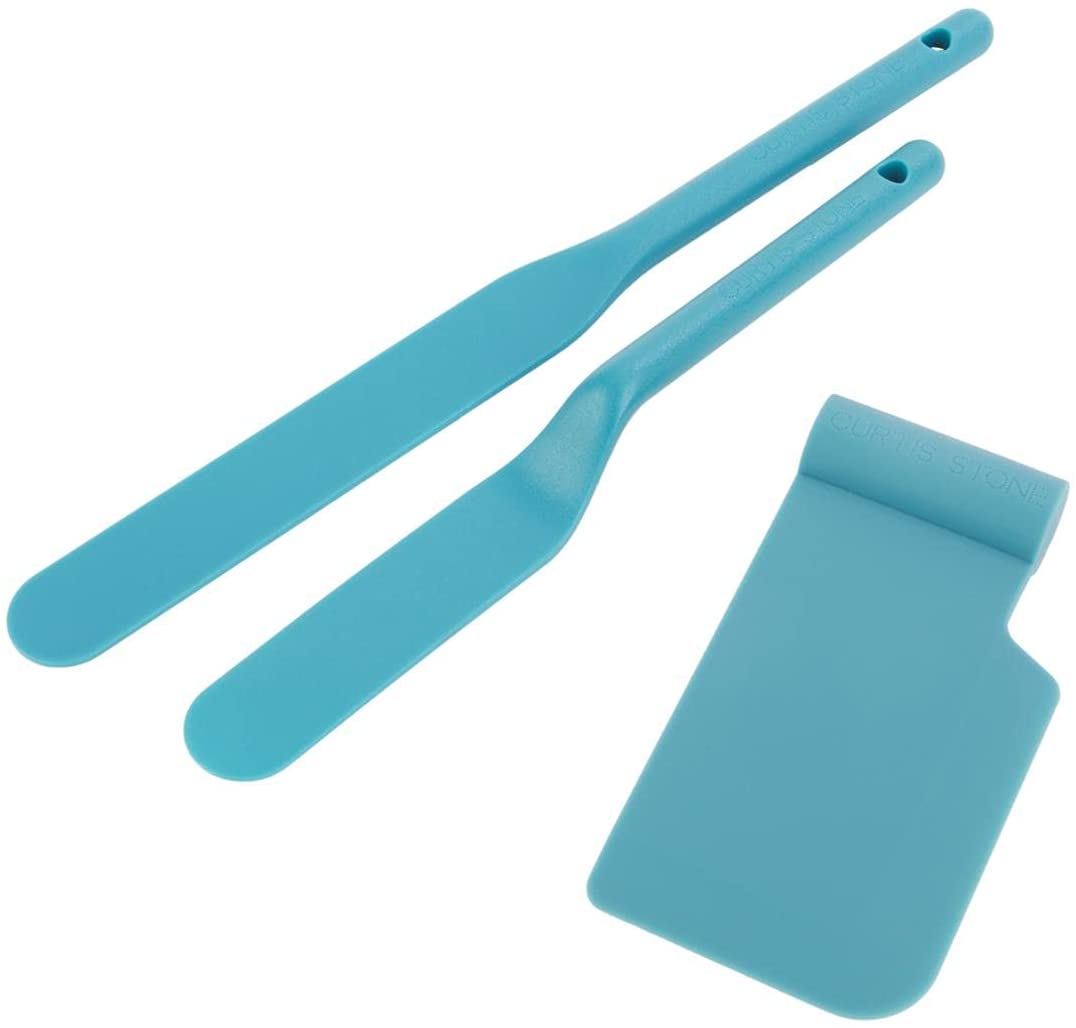 Curtis Stone 3 pc Nylon Spatulas & Bowl Scraper - 2 Spatula & 1 Bowl Scraper Set