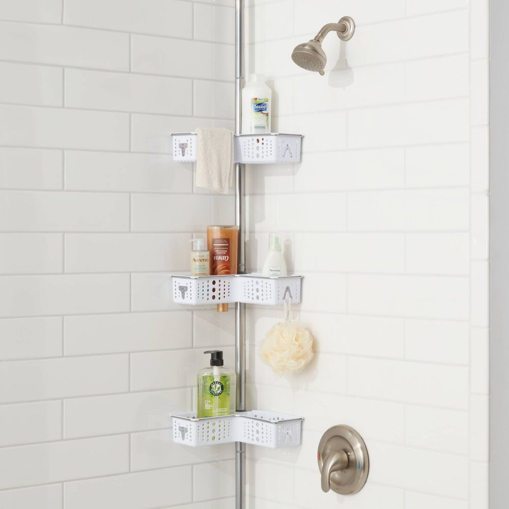 Room Essentials Steel L-Shaped Corner Pole Shower Caddy