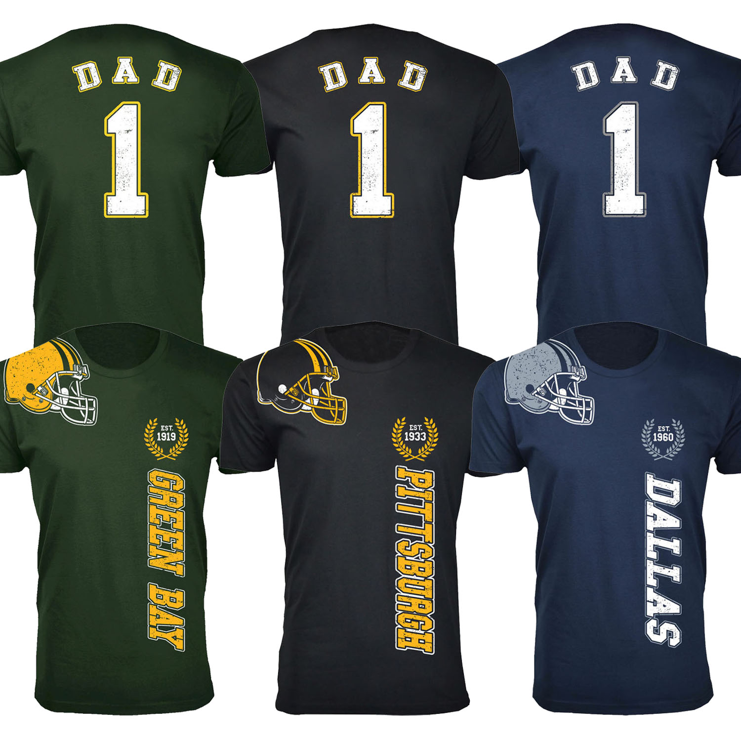 Men's Dad #1 Football Home Team T-Shirts (S-3X)