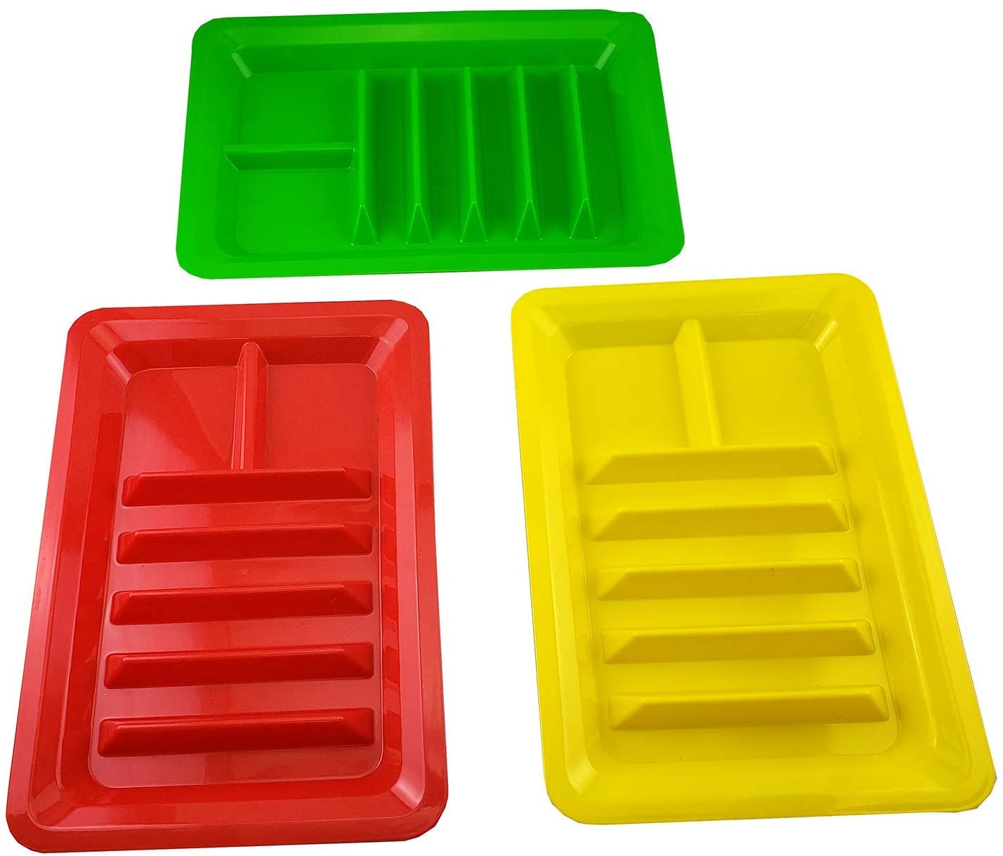 Set of 3 Taco Holder Stand Up Divider Plates Multi Colored Plastic Plates