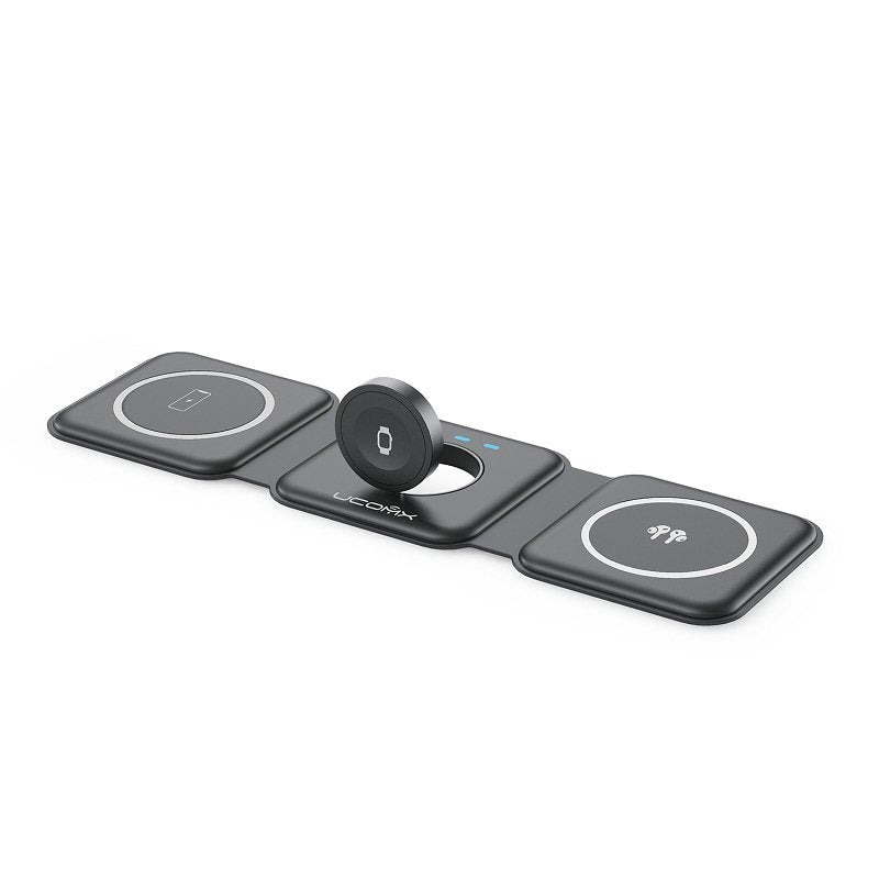 UCOMX Nano 3 in 1 Wireless Charger, iPhone, Foldable 3 in 1, W-312 - BLACK