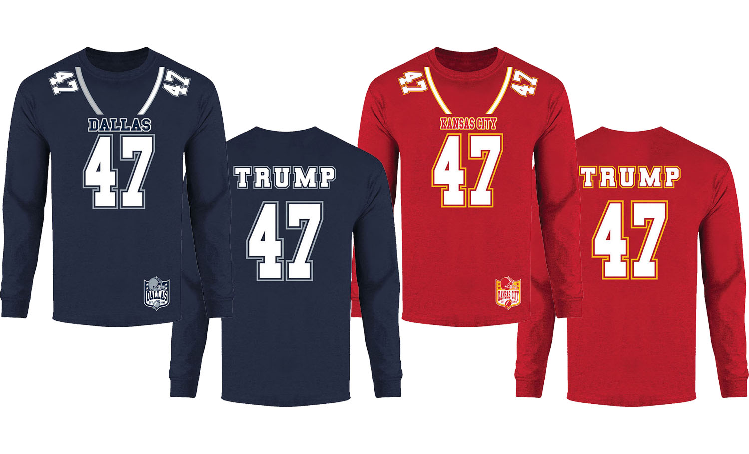 Men Trump Football Jersey Long Sleeve Shirt