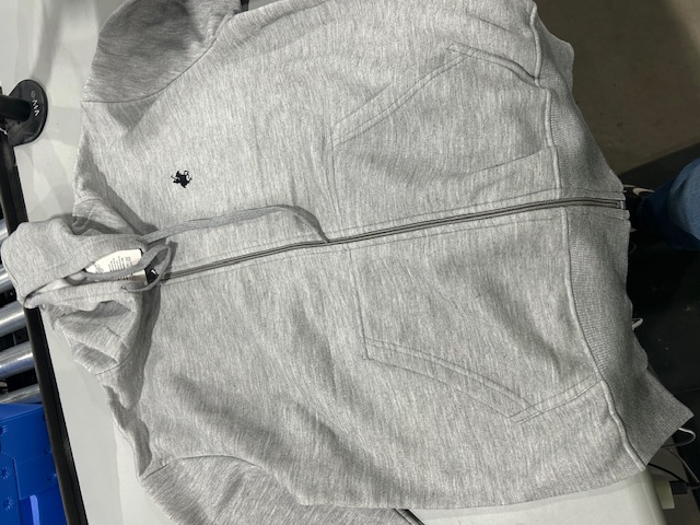PACIFIC POLO CLUB FLEECE FULL-ZIP HOODIES - SIZE: MEN L - GRAY - New