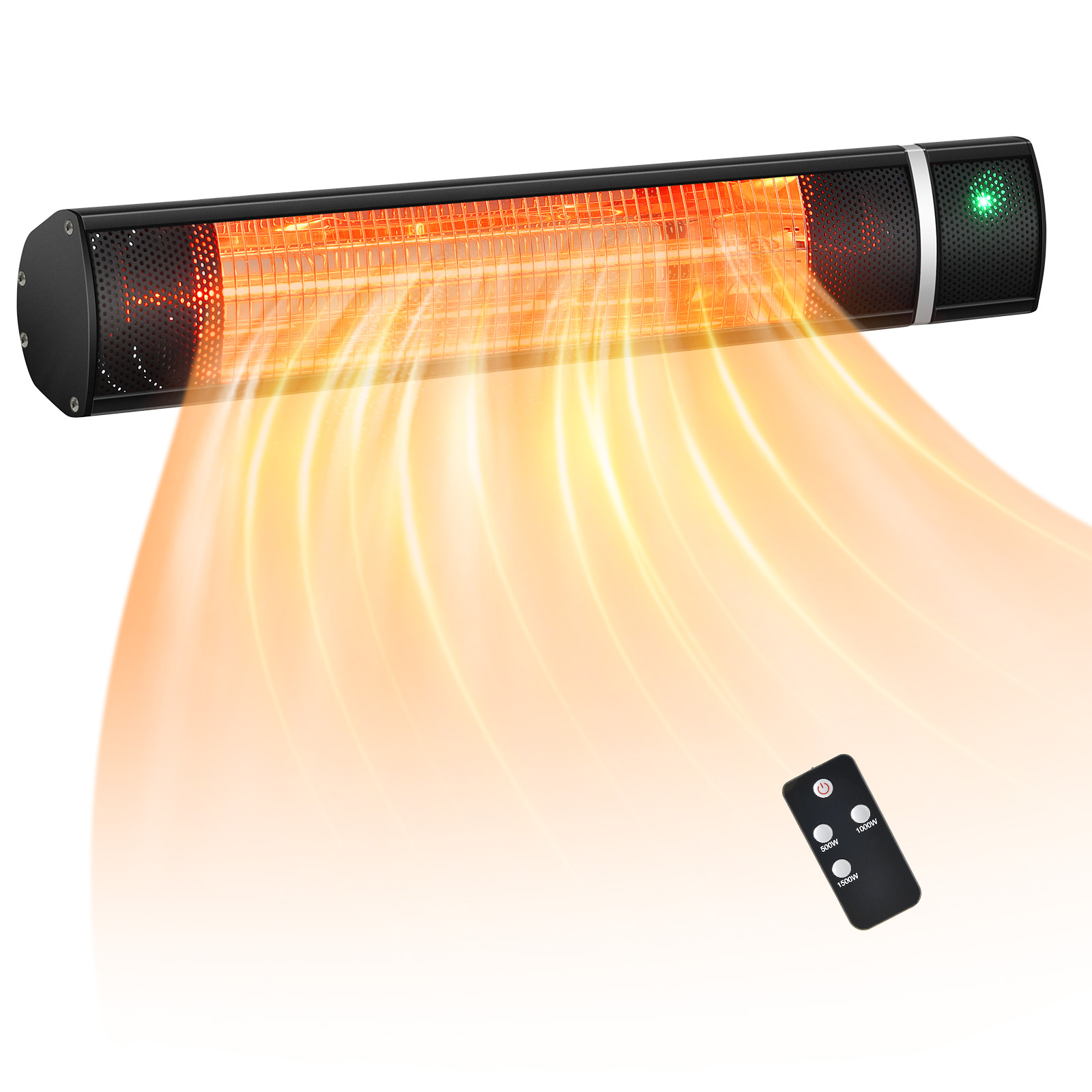 Costway Wall-Mounted Patio Infrared Heater 750W/1500W