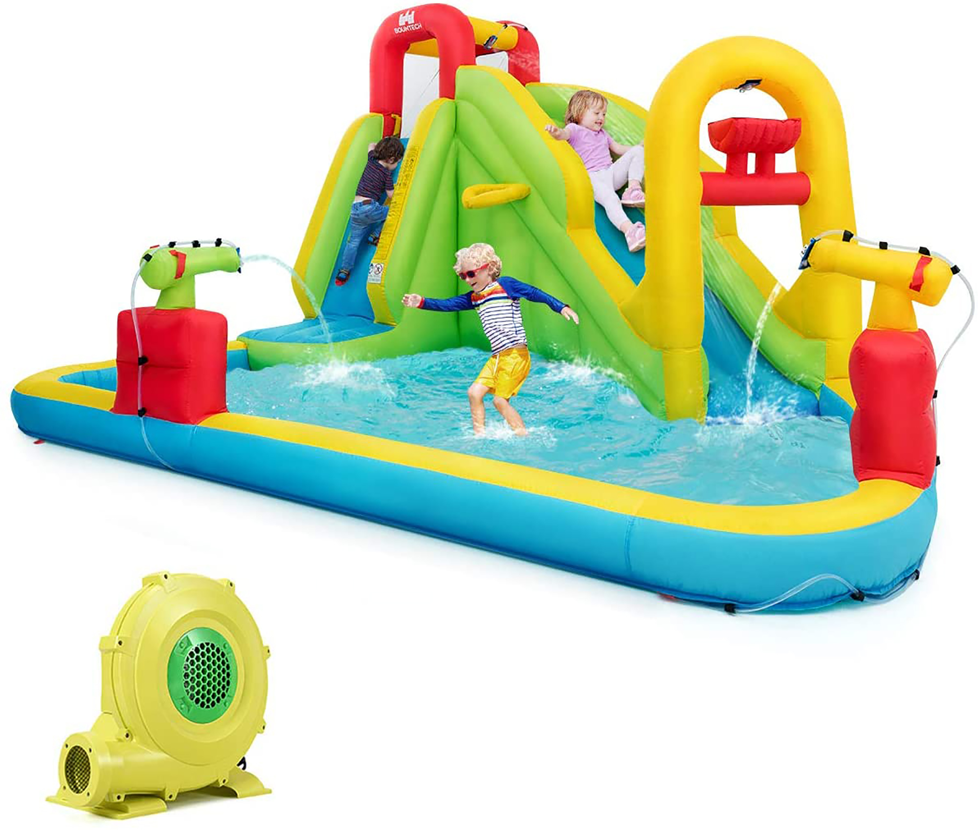Inflatable Water Slide Bounce House With 735W Air Blower