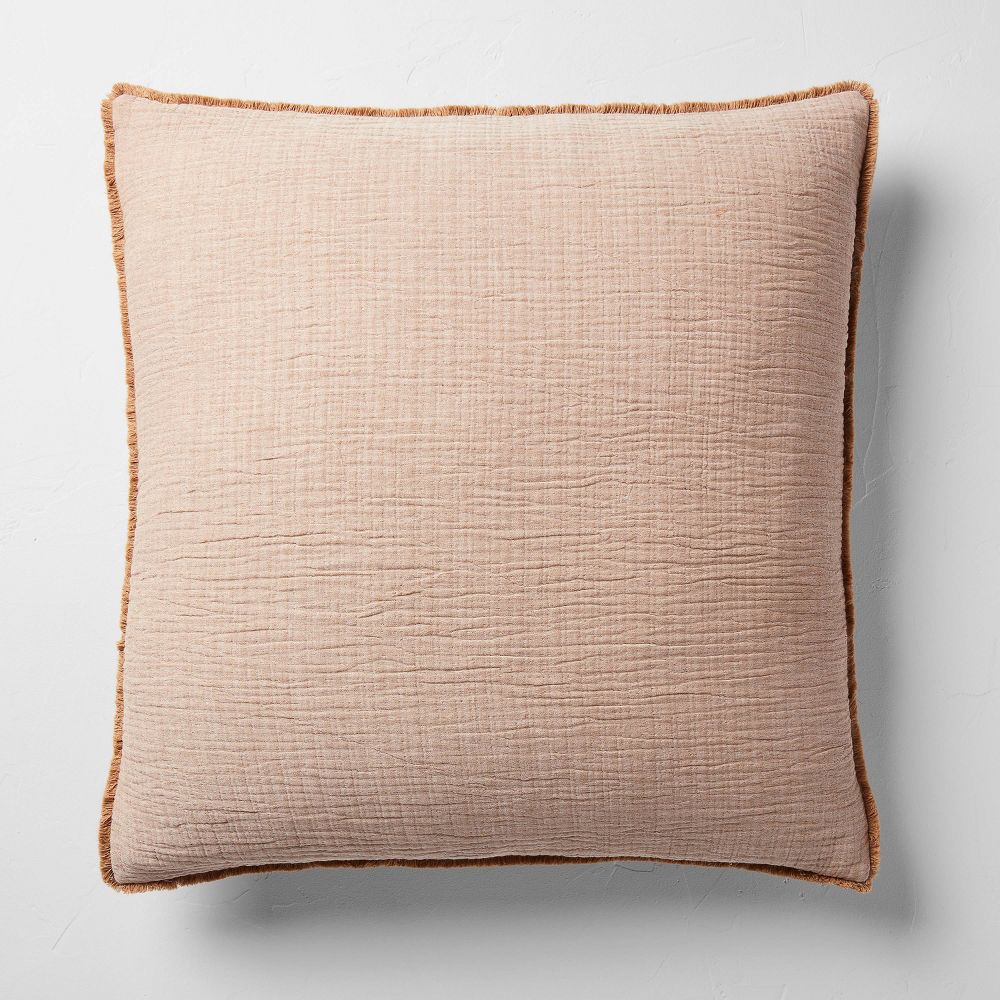Textured Chambray Cotton Decorative Throw Pillow - Casaluna