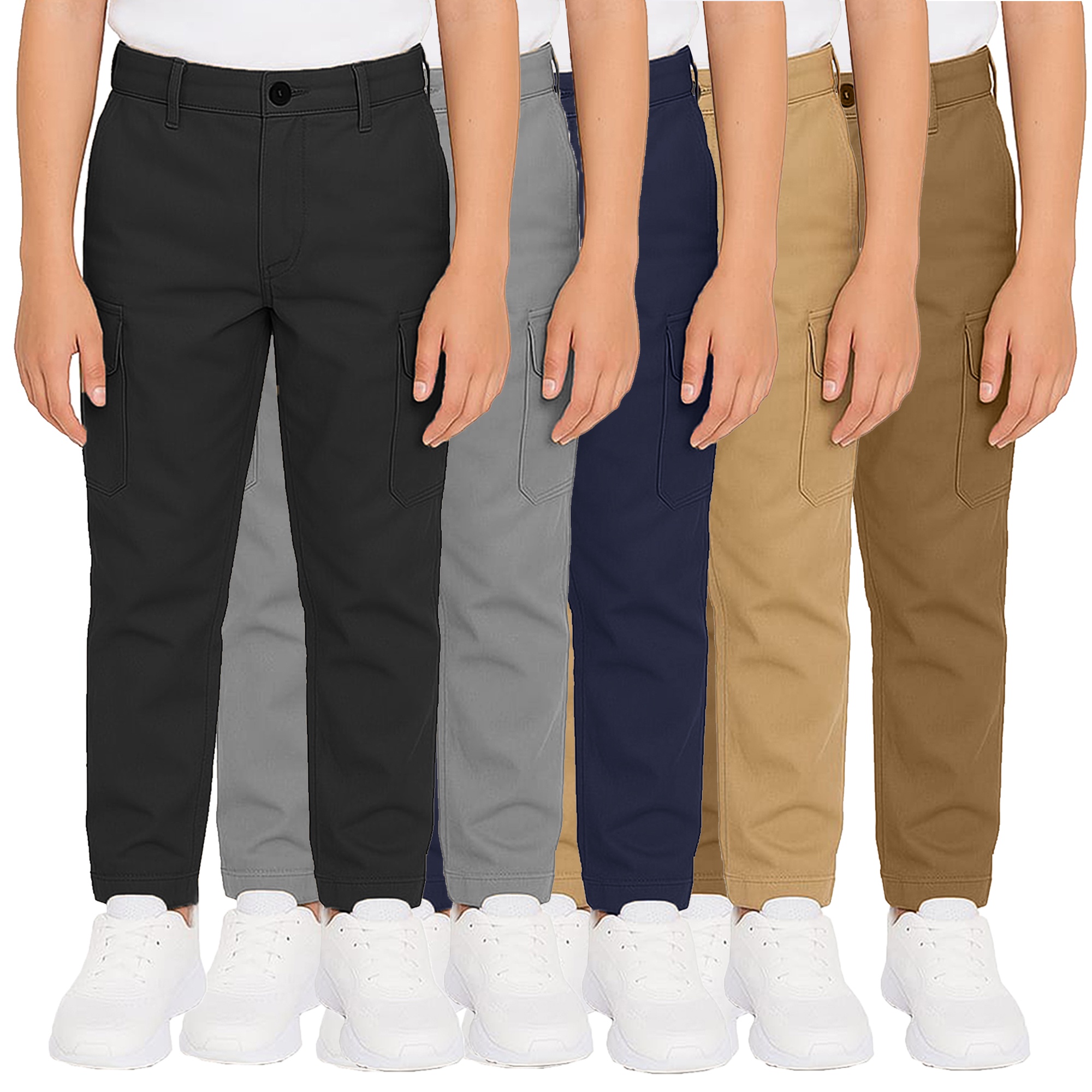 Boy’s Super Stretch Cotton Cargo Pants – Comfortable & Functional Fit