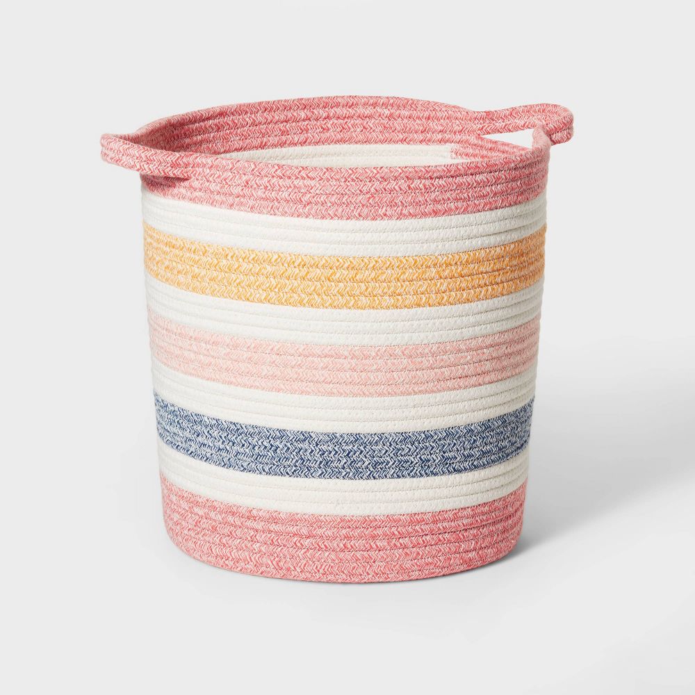 Medium Striped Coiled Rope Kids' Storage Bin - Pillowfort