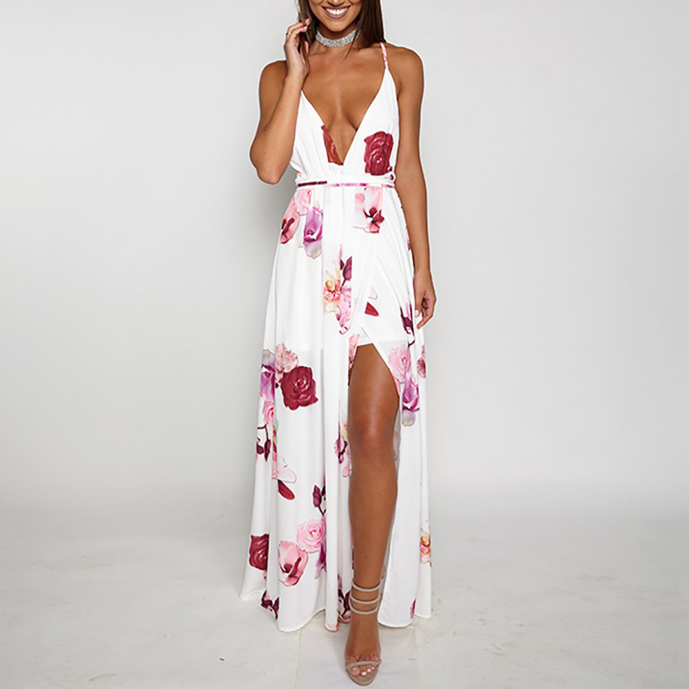 Boho Floral Long Beach Dress BelleChic