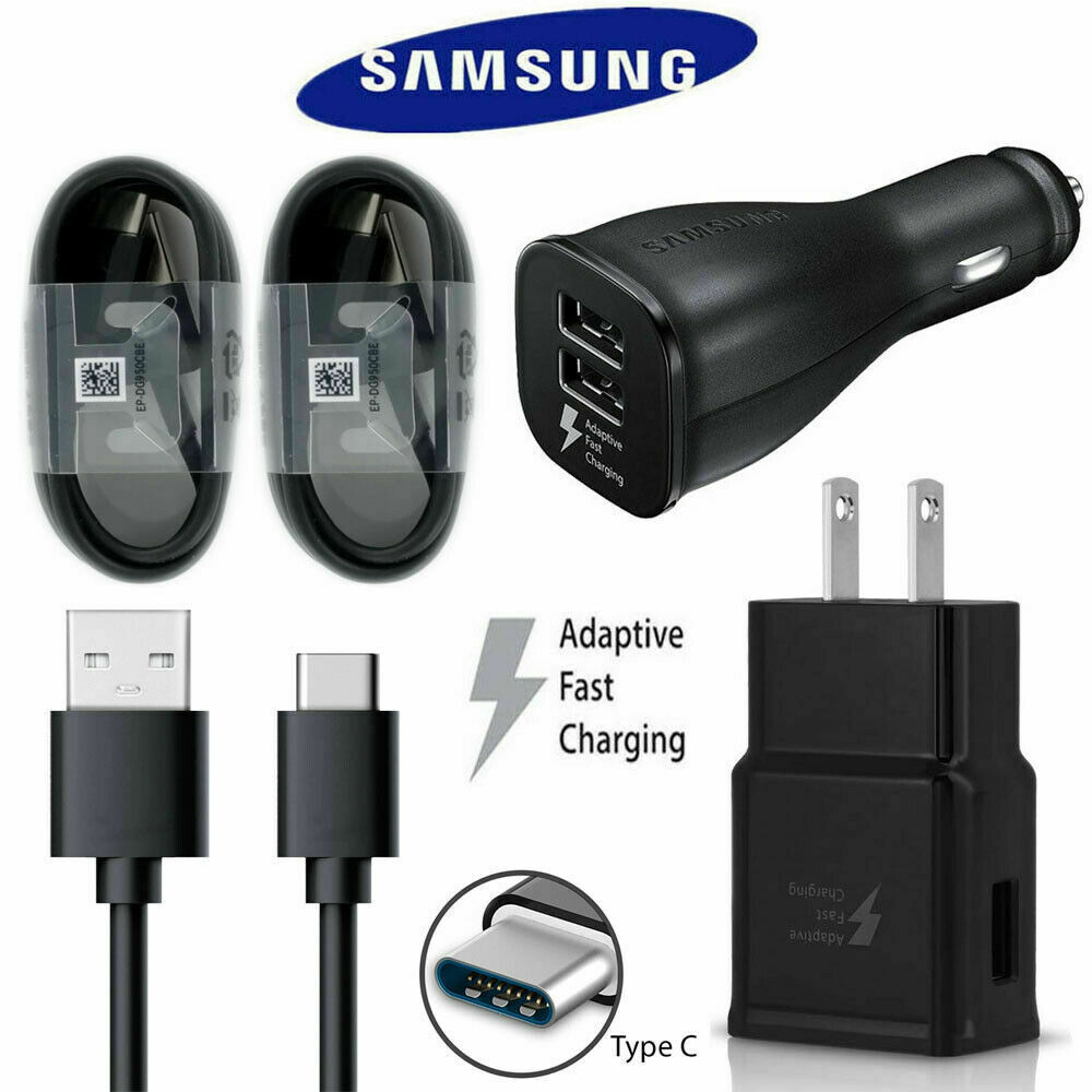 Original Samsung Car + Home Charger + 2x Type C cables Charger Kit