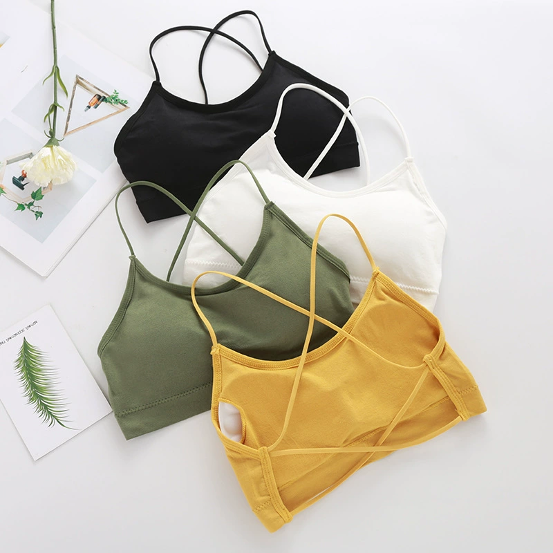 Women Top Cross Strap Sports Bra Thin Push Up Sport Bra