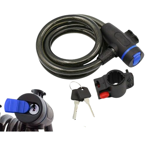 Heavy Duty Bicycle Cable Lock - 8mm x 120cm, Anti-Theft with Keys