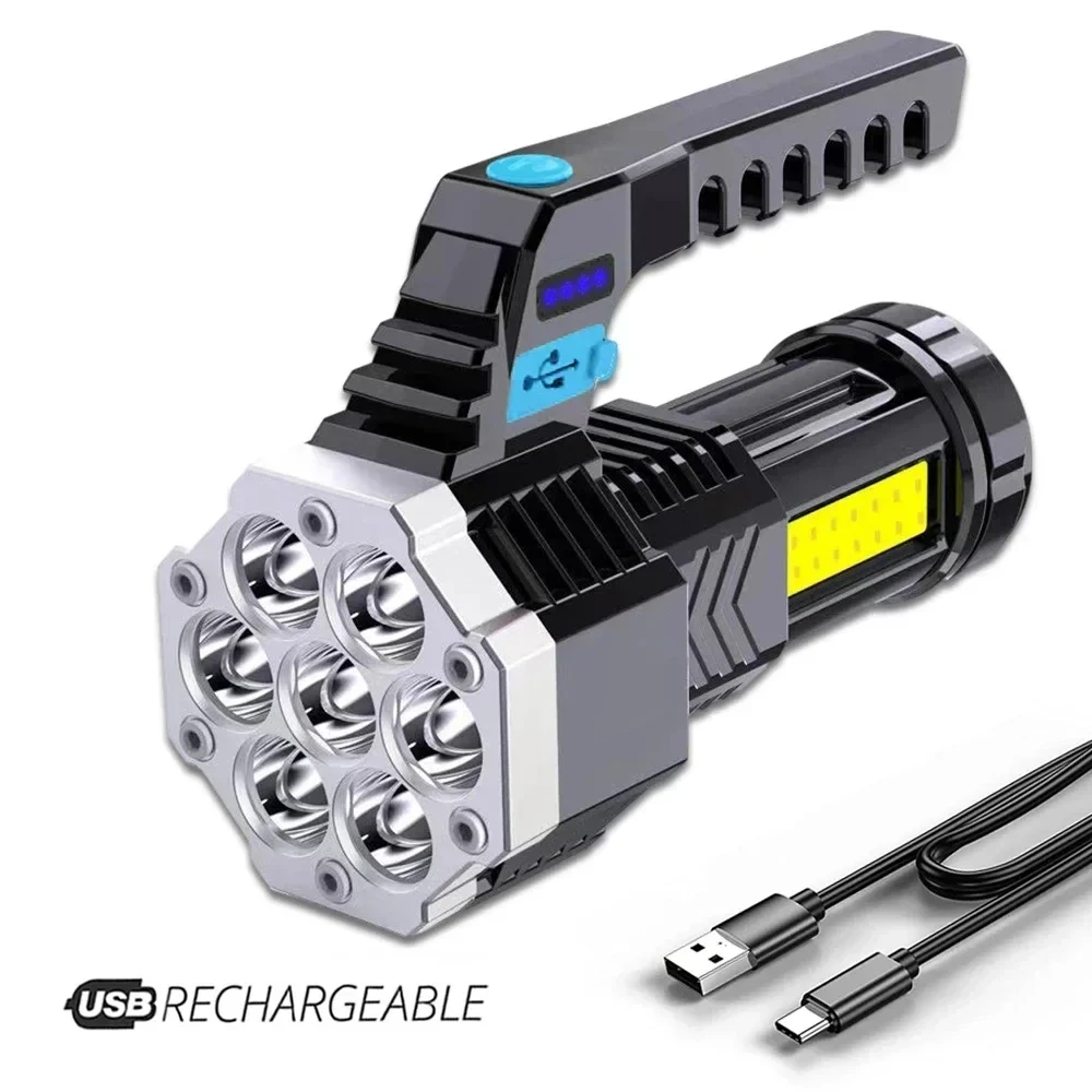 High Power Rechargeable LED Flashlight 7LED Camping